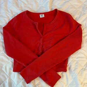 Red Aritzia long sleeve shirt button up; size S; worn few times